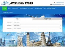 Tablet Screenshot of milehighvisas.com